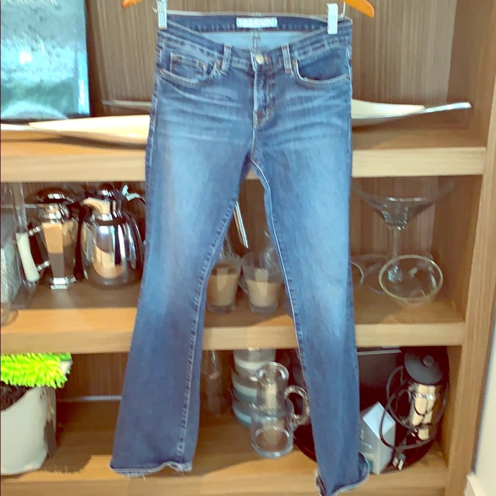 Jbrand jeans light tear bottom seam